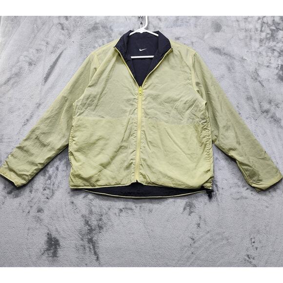 Vintage 90s Nike Jacket Womens S Black Green Reversible Full Zip Windbreaker - Picture 7 of 16